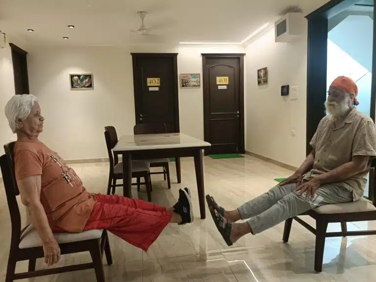 Residents enjoying a group activity at Gracias Living in Gurgaon