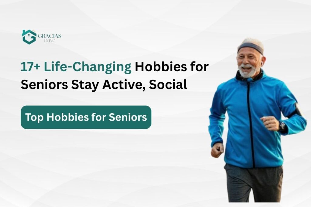 A smiling senior man jogging outdoors, representing active life-changing hobbies for seniors