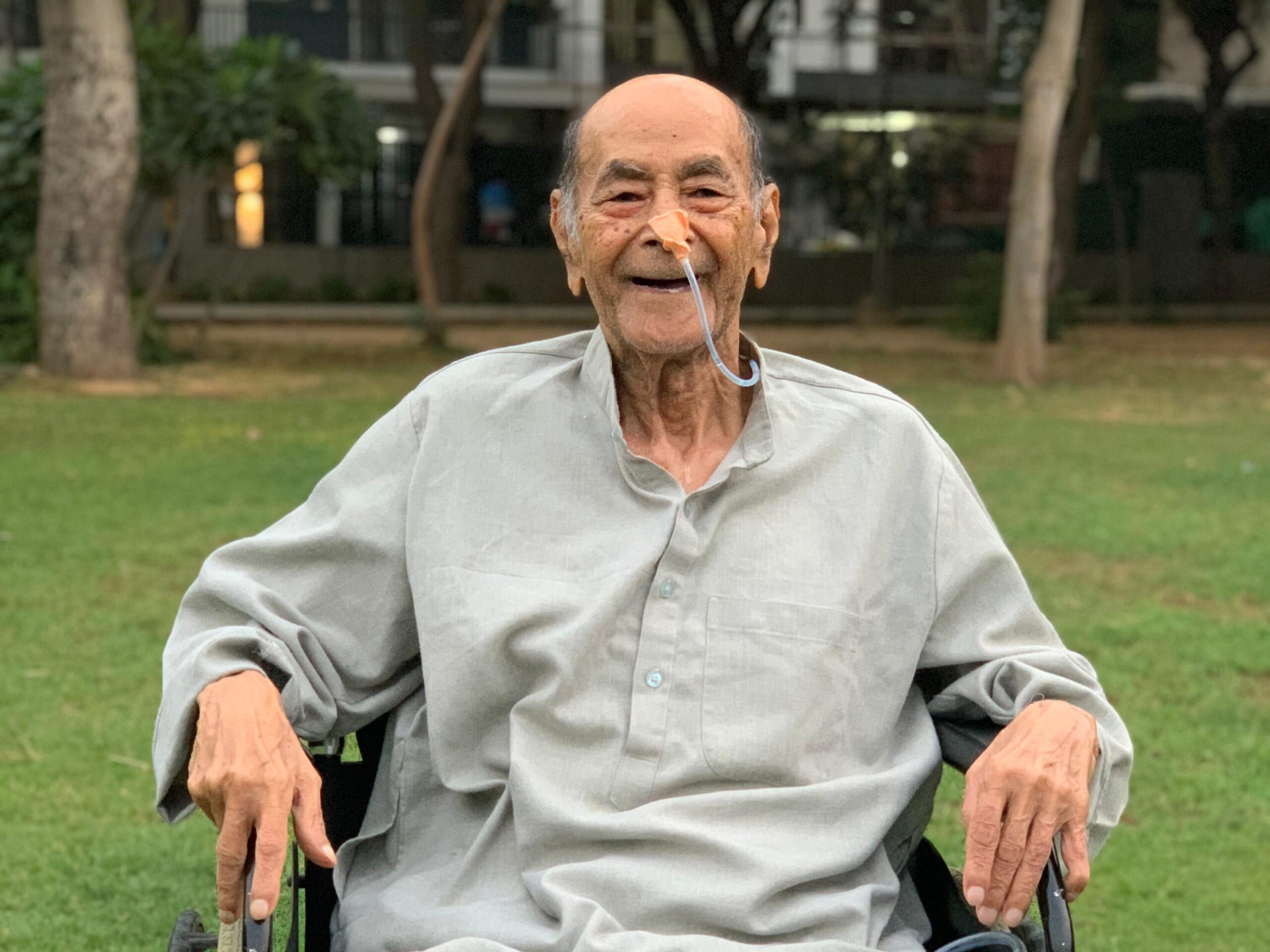 Stroke Rehab Patient enjoying in the park