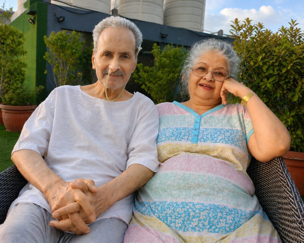 Stroke Rehabilitation care patient with his wife